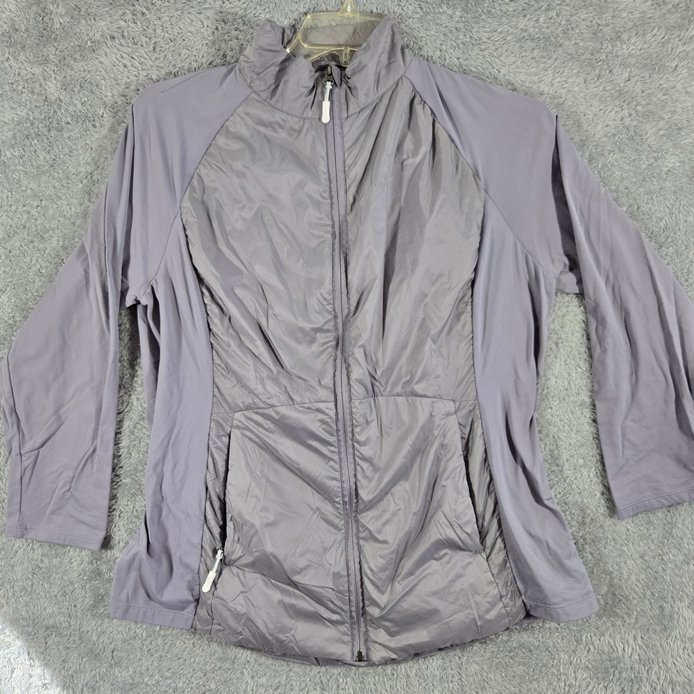Kyodan Outdoor Womens XL Purple Hybrid Quilted Full Zip Active Jacket Runs Small
